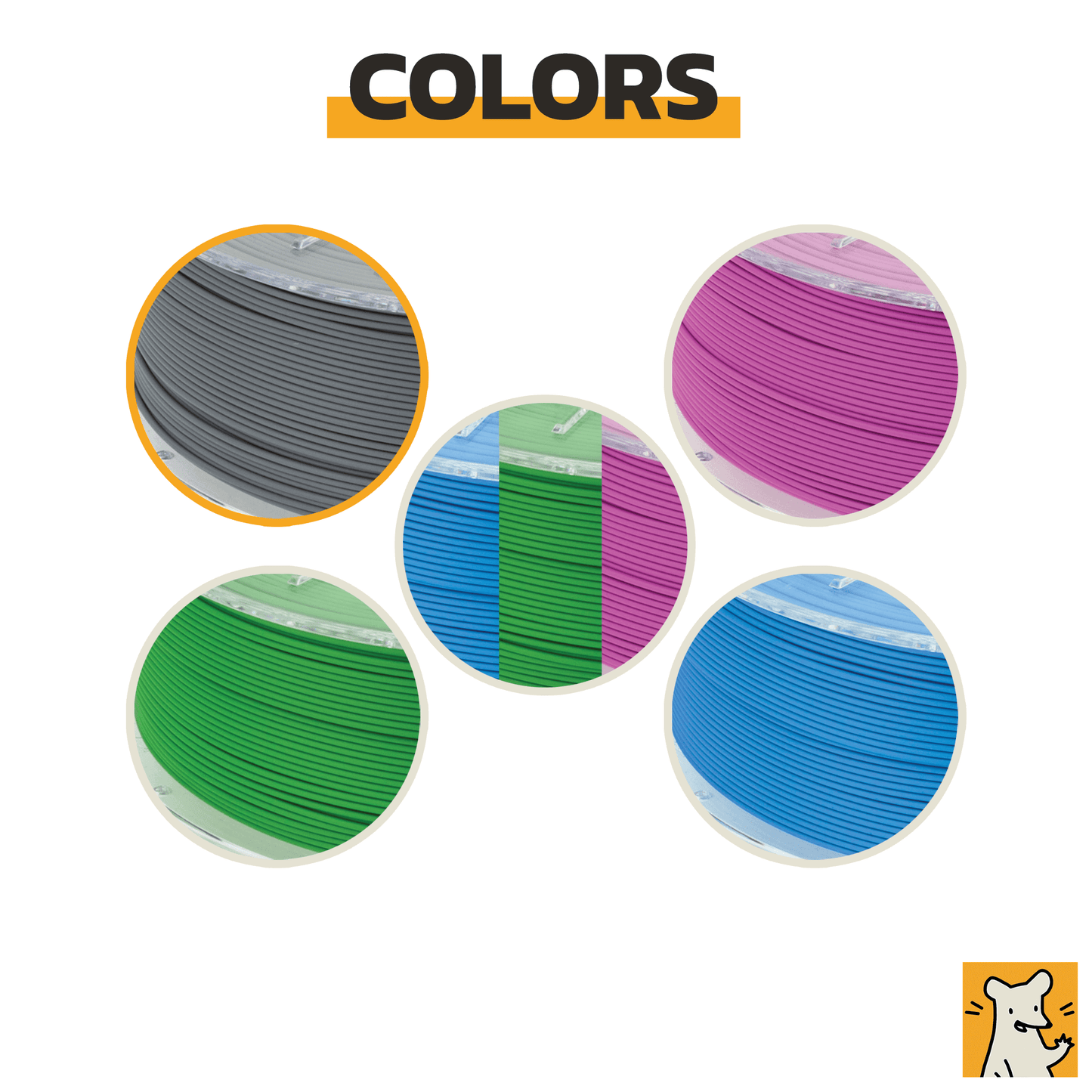 Color options for a large foraging puzzle toy: gray, blue, green, purple, and light blue.