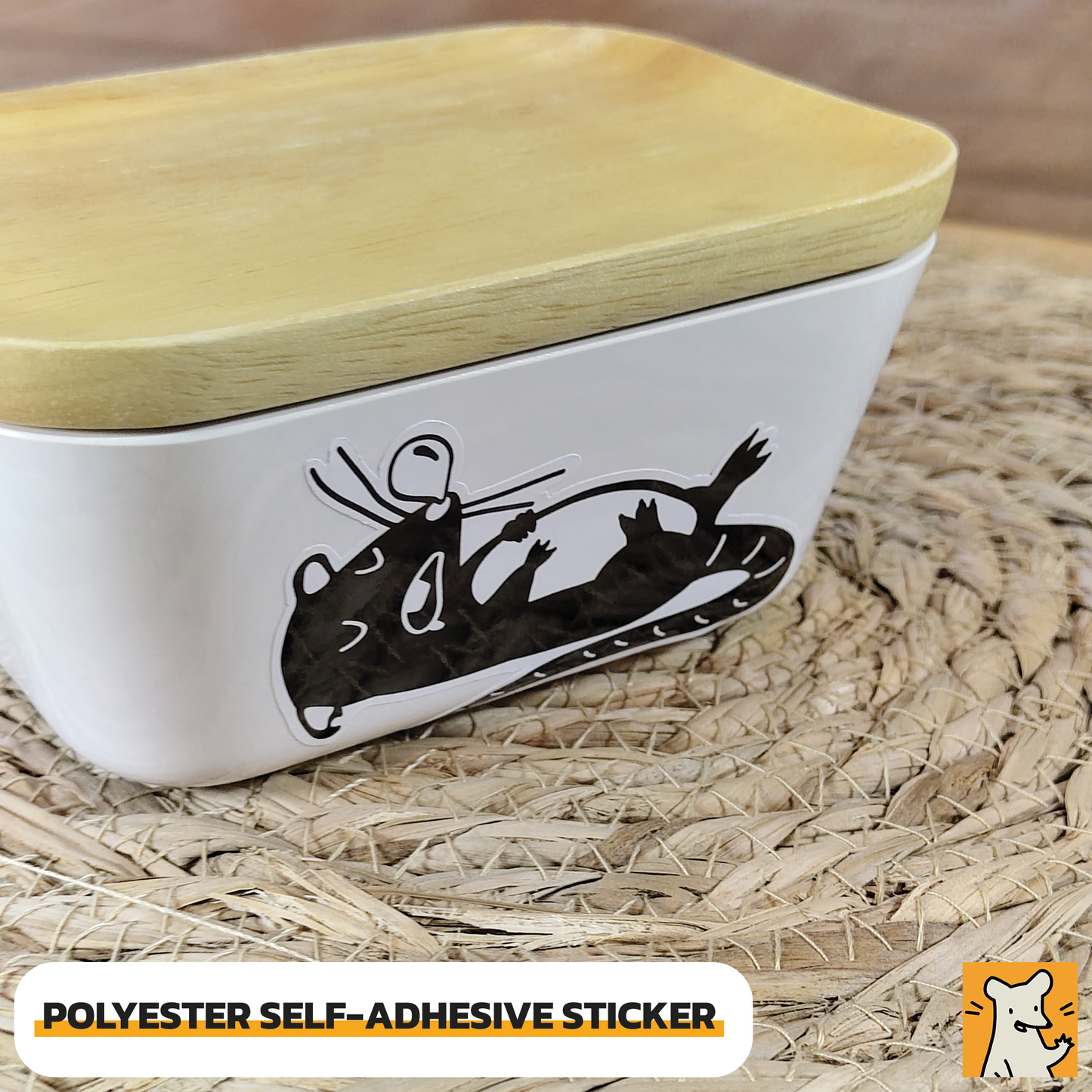 Sleeping Rat Stickers | 3x Weather Resistant Polyester Sticker Set