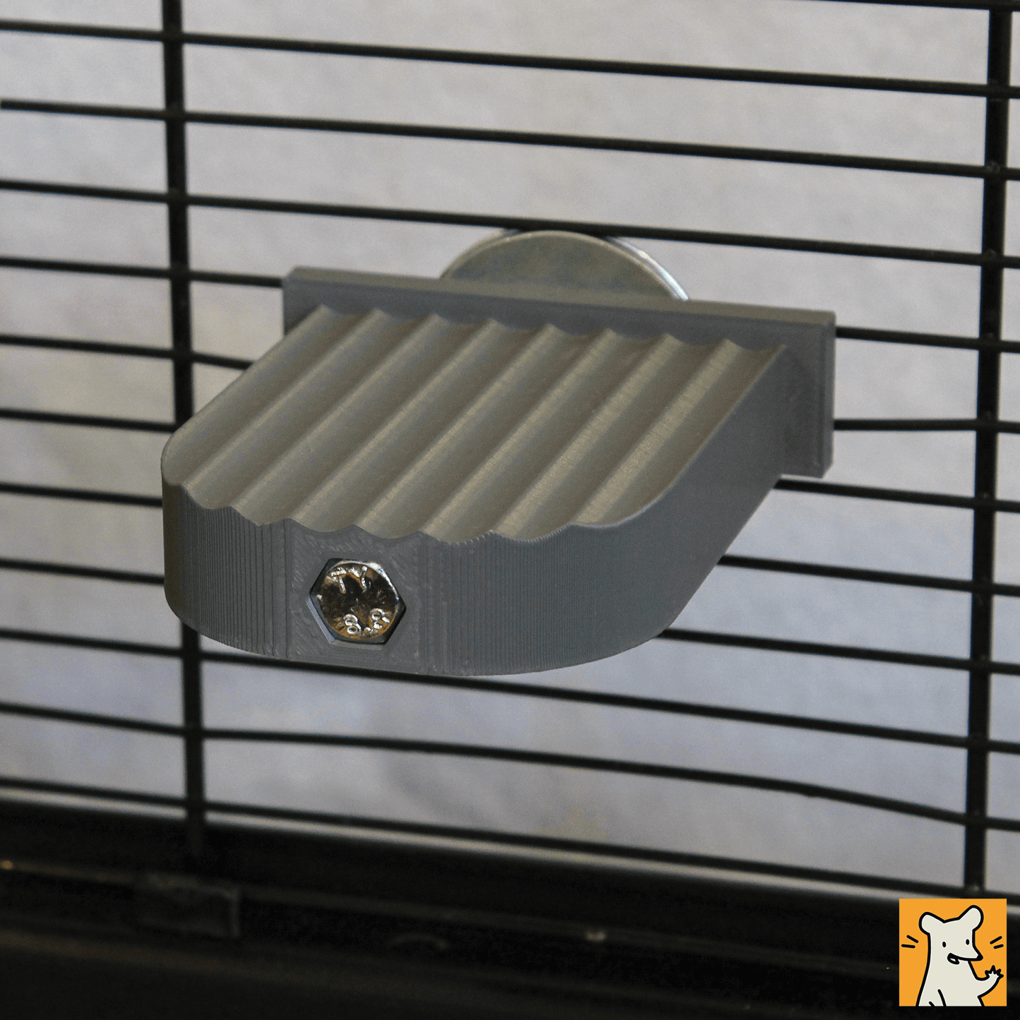 Small rat cage platform designed for climbing and exploring, 3D printed with extra grip for small pets.