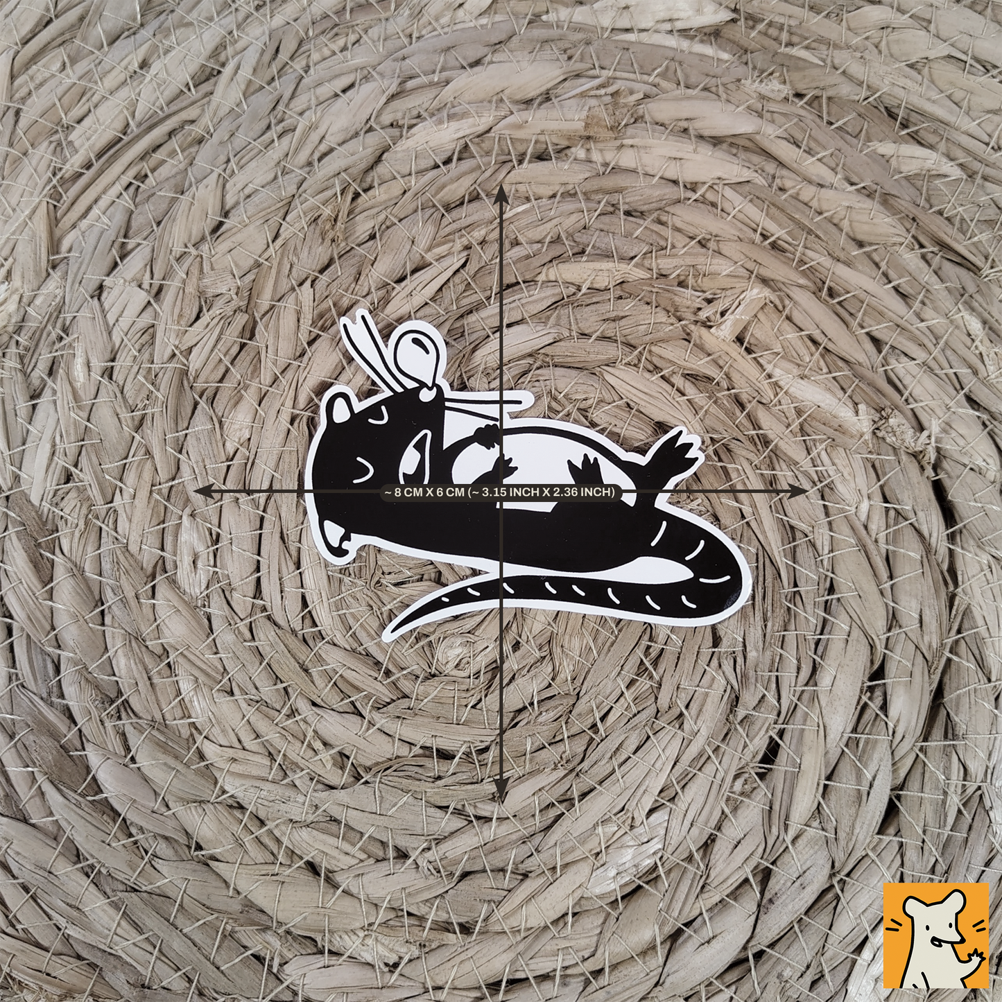 Sleeping Rat Stickers | 3x Weather Resistant Polyester Sticker Set