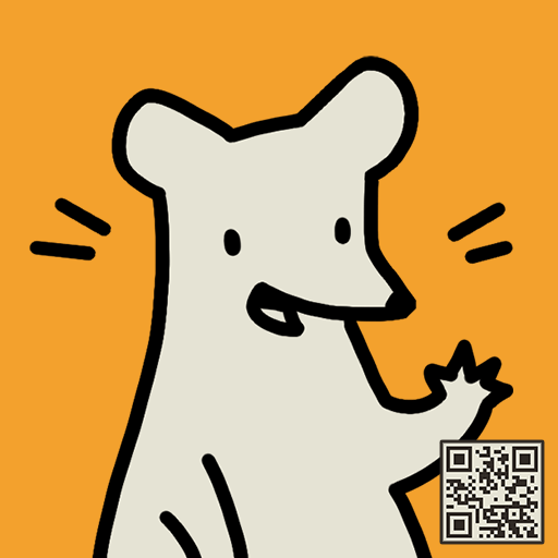 Cheerful cartoon rat character with a QR code, ideal for gifting or redeeming offers.