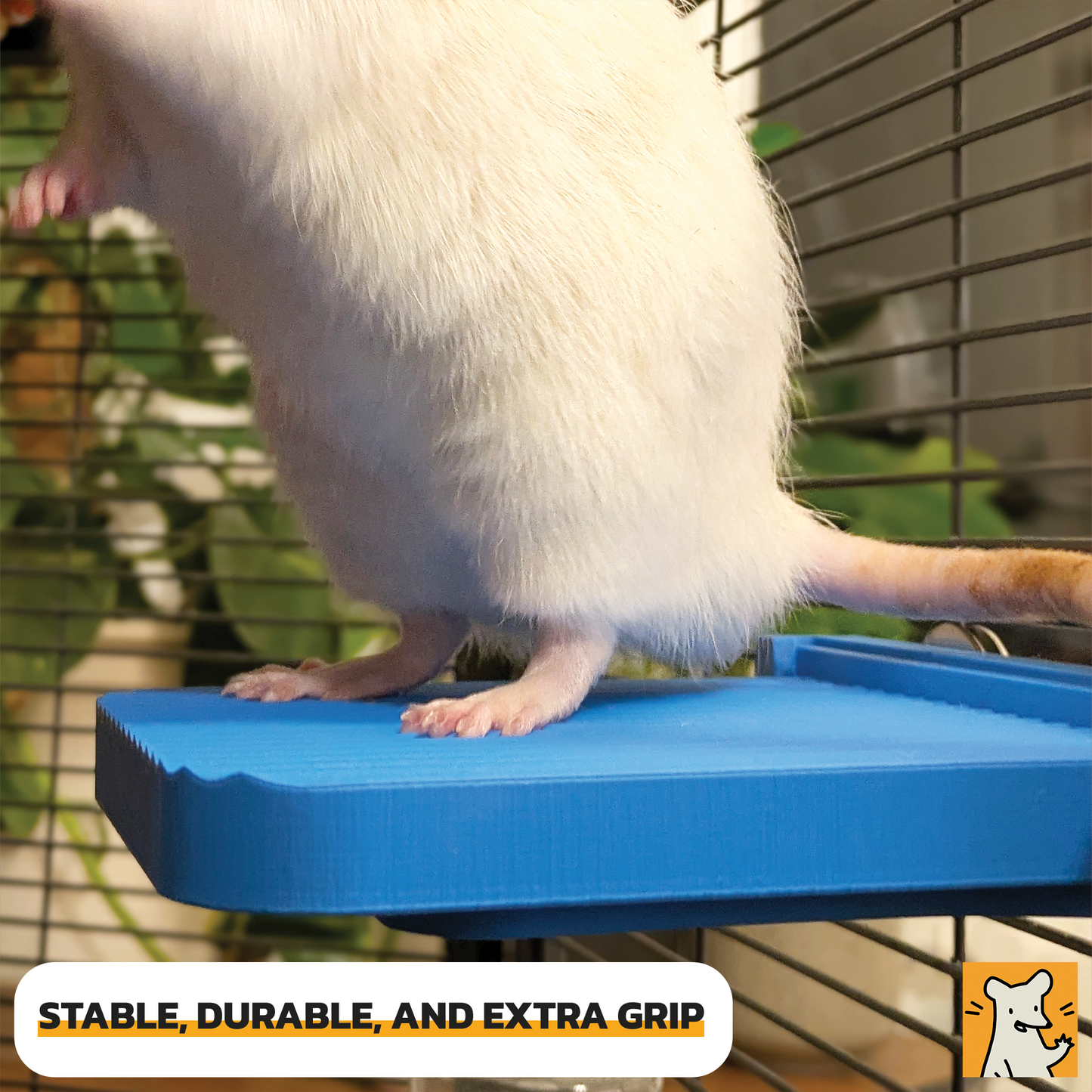 QuickSwap Groot Platform 14 cm x 14 cm – Verwisselbaar Kooi Platform voor Ratten, Chinchilla’s en meer