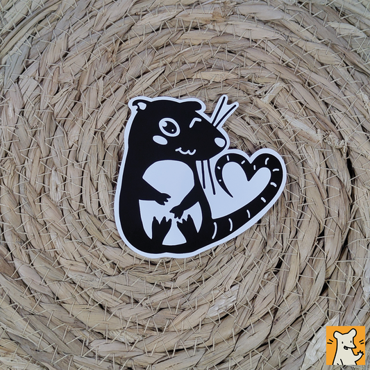 Flirting Rat Stickers | 3x Weather Resistant Polyester Sticker Set