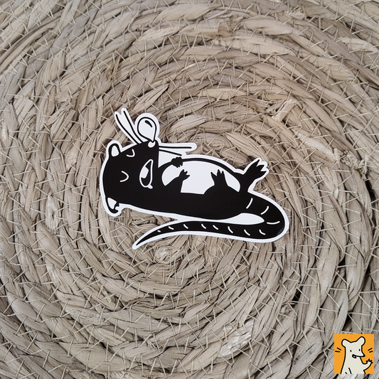 Sleeping Rat Stickers | 3x Weather Resistant Polyester Sticker Set