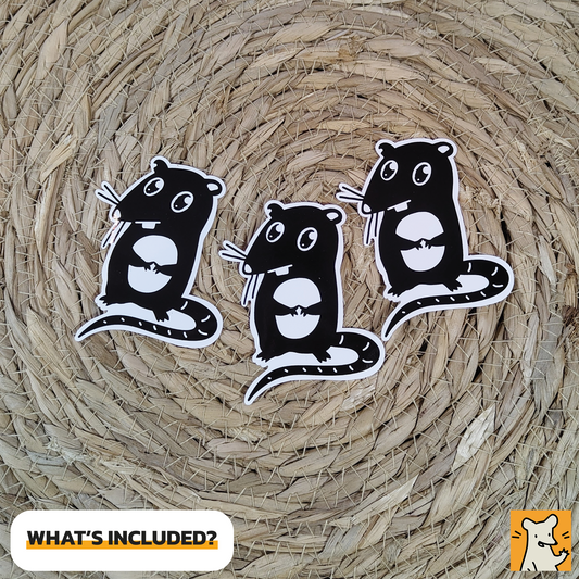 Cute Pleading Rat Stickers | 3x Weather Resistant Sticker Set